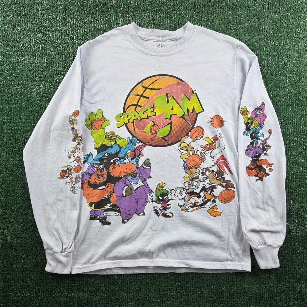 PacSun Space Jam Long Sleeve Graphic Tee White Looney Tunes Mens Small